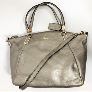 Coach Kelsey Satchel, small, gold pebbled leather